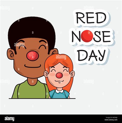 Red Nose Day People With Red Nose Stock Vector Image And Art Alamy