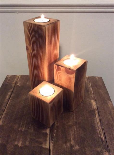 Pallet Wood Candle Holders Pallet Wood Projects