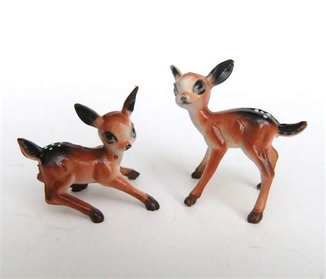 Plastic Deer Figurines Vintage Deer Miniature Deer Scene Tiny Craft