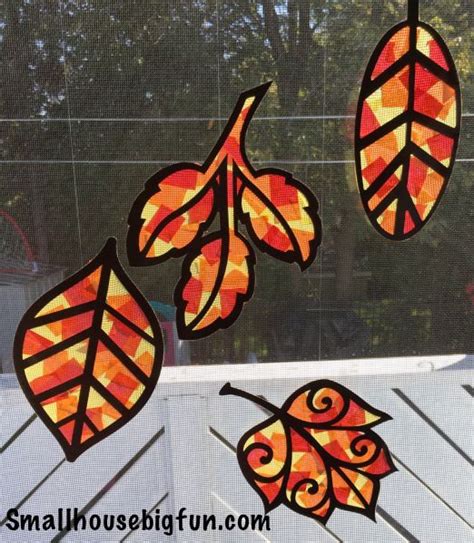 Fall Leaves Faux Stained Glass