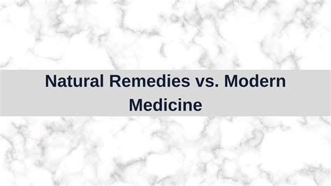Natural Remedies Vs Modern Medicine
