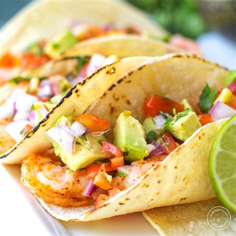 Chipotle Lime Shrimp Tacos With Avocado Salsa Marisa Moore Nutrition