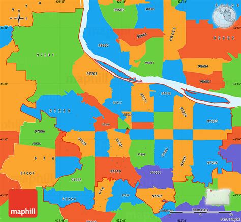 Political Simple Map Of Zip Codes Starting With 972