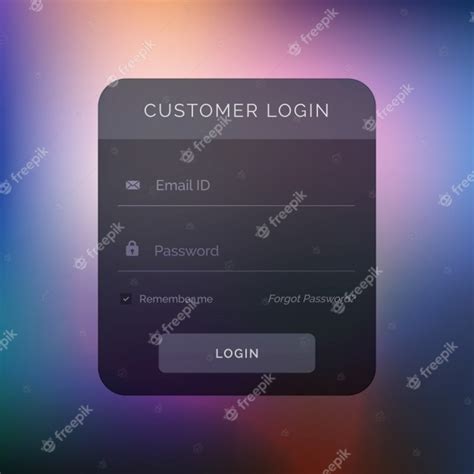 Black Login Template On A Blurry Background Vector Free Download