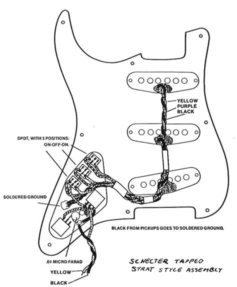 Fender stratocaster wiring diagram with middle & bridge tone. Pickguard wiring of vintage Schecter Strat | Mark Knopfler Guitar Site