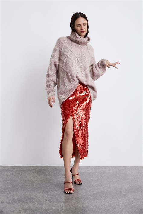 Zara Kobieta Sweter Wykonany Ściegiem Warkoczowym Z Limitowanej