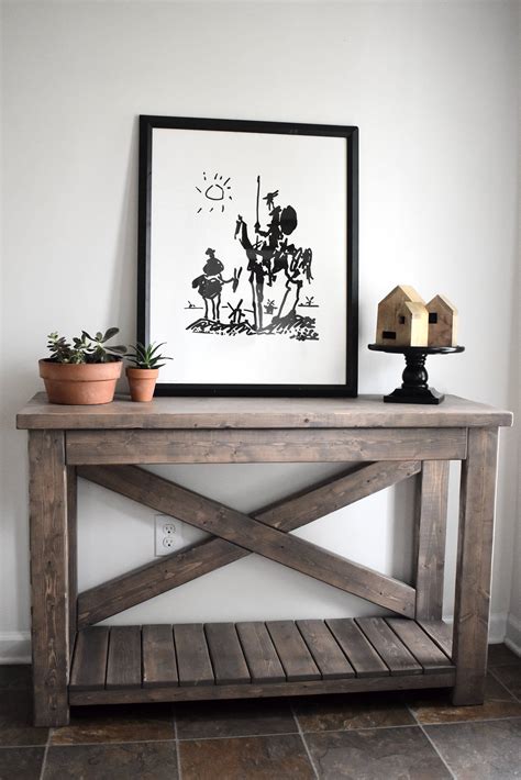 Handcrafted Wood Rustic Console Table Modern Farmhouse Solid Etsy In
