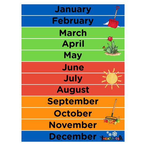 Months Of The Year Calendar For Kids