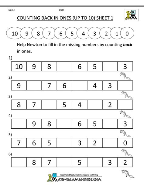 Kindergarten Math Printables Sequencing To 15