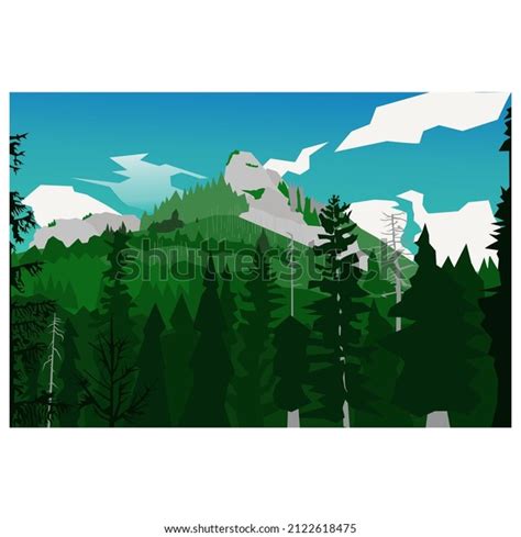 Mountain Landscape Vector Painting Tatry Mountains Stock Vector