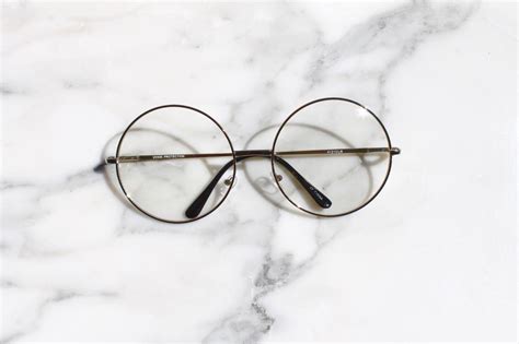 Large Circle Oversized Glasses Clear Lens Metal Frame Sexy Nerd Round