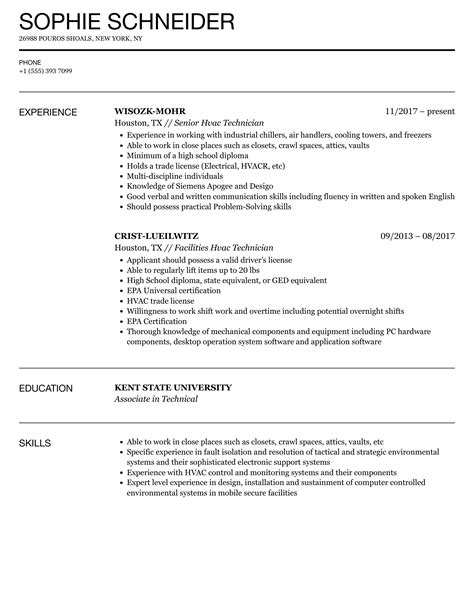 Hvac Technician Resume Pdf