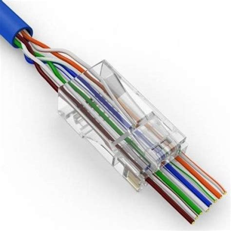 Cat6 Rj45 Feed Through Modular Plug 100 Pack J2r Cabling Supplies