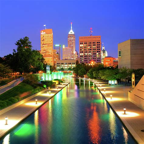 Indy City Skyline Indianapolis Indiana Color 1x1 Photograph By