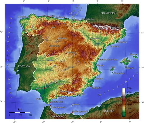 Spanien nimmt knapp sechs siebtel der iberischen halbinsel ein. Landkarte Spanien - Landkarten download -> Spanienkarte ...