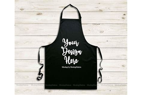 black apron mockup blank apron template mock  chef apron  mock ups design bundles