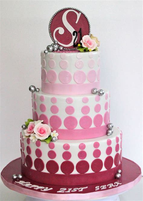 Celebrate With Cake Pink 21st Birthday Cake