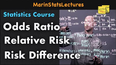 Odds Ratio Relative Risk Risk Difference Statistics Tutorial 30