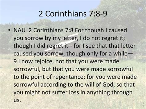 2 Corinthians 7 Cleanse Ourselves Fear Of God Depression Godly