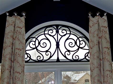 Windows Faux Iron Design Arched Window Coverings Arched Window