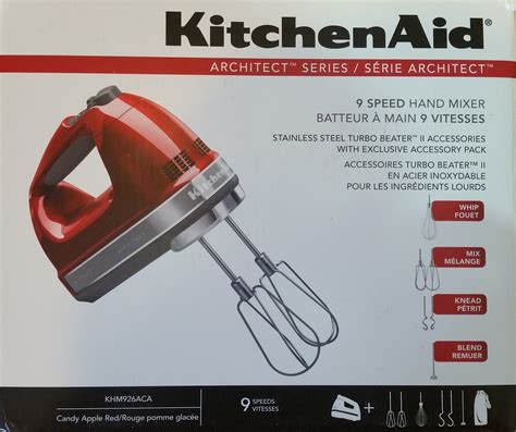 Kitchenaid 9 Speed Architect Series Digital Hand Mixer Red Khm926aca