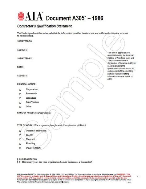Aia g contractor´s affidavit of payment of debts and claims. A305-1986, Contractor's Qualification Statement - AIA ...