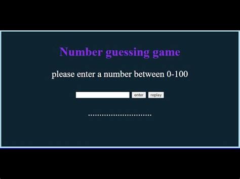 Number Guessing Game Javascript Game Using Html Css And Javascript
