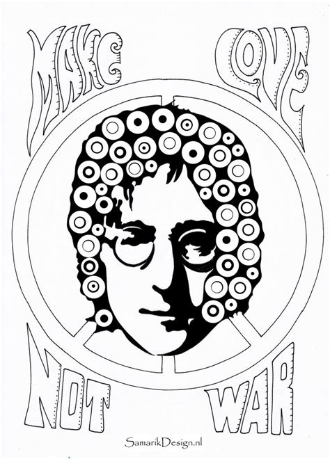 John Lennon Famous People Coloring Pages Adult Coloring Pages