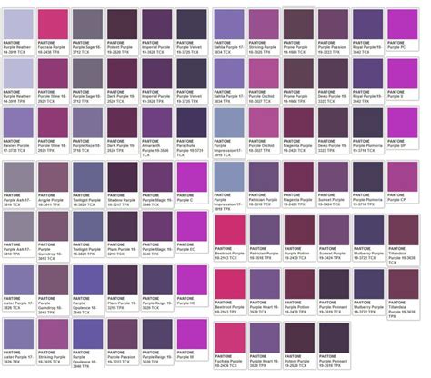 Purples Pantone Color Chart Paint Color Chart Purple Paint Colors