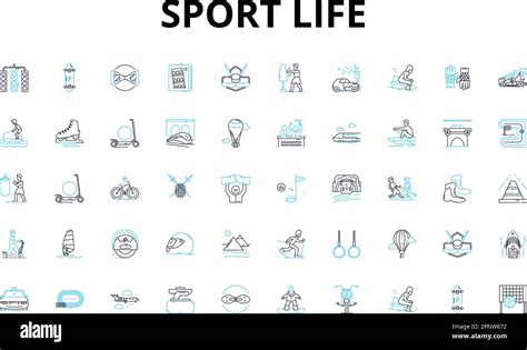 Sport Life Linear Icons Set Endurance Stamina Fitness Agility