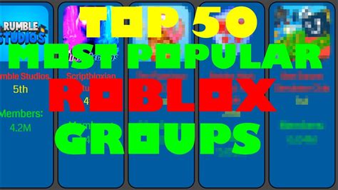 Top 50 Most Popular Roblox Groups Comparison 2020 Youtube