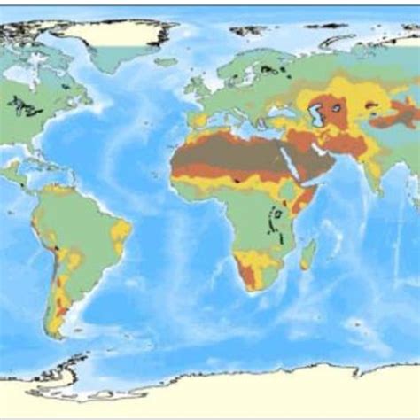 Map Showing Arid And Semi Arid Regions Of The World More Than 90 Of