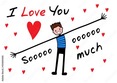 I Love You I Love You So Much Editable Vector Illustration Isolated