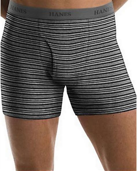 Buy Hanes 76925s Mens Tagless Ultimate Fashion Stripe Boxer Briefs With