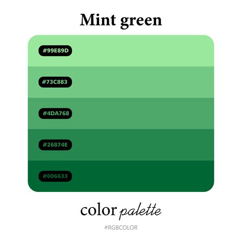 Paletas De Color Verde Menta Precisas Con Códigos Perfectas Para