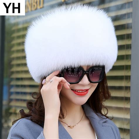 2020 Women Winter Natural Real Fox Fur Hat 100 Real Fox Fur Cap Quality