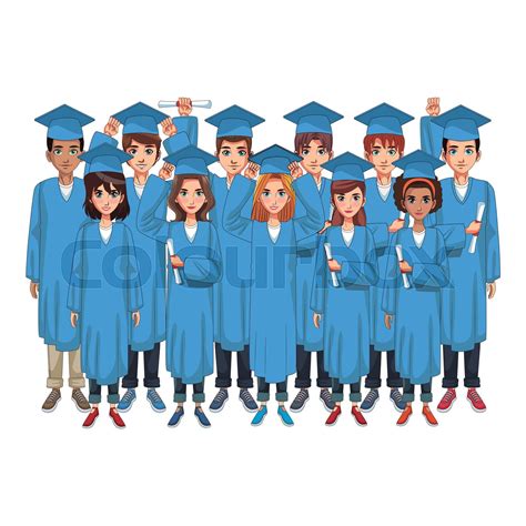 Young Students Cartoons Stock Vector Colourbox