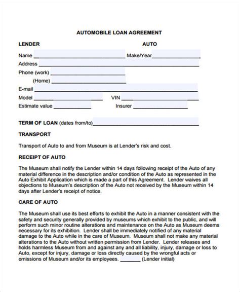 Free 40 Printable Loan Agreement Forms In Pdf Ms Word