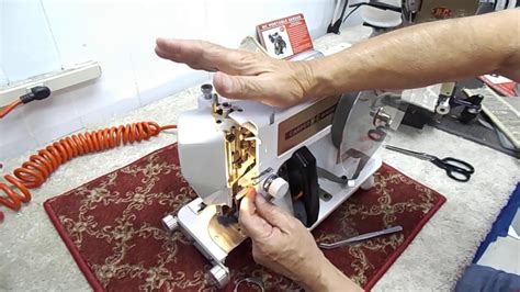 The sewing machine automatically stops at the edge of the carpet with the needle & the pressure foot up, ready to make a corner. How to thread a carpet binding machine NC Model PBS and PBT - YouTube