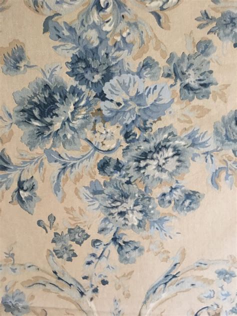 Ralph Lauren Blue Floral Fabric By The Yard