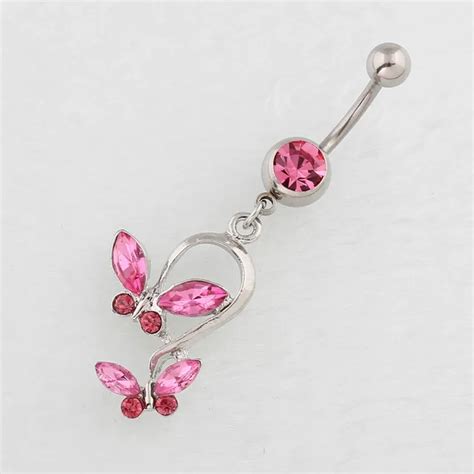 Beautiful Butterfly Body Piercings Jewelry Navel Ring Belly Buttons Rings Percing Joias Ouro