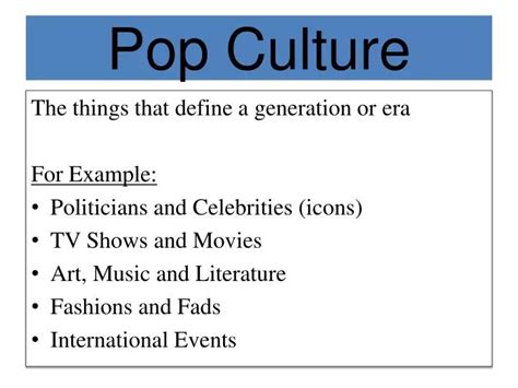 Ppt Pop Culture Powerpoint Presentation Free Download Id5616888