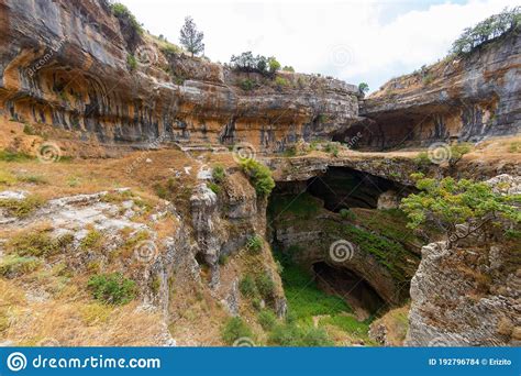 Baatara Gorge Waterfall In Lebanon Stock Photo Image Of Eastern