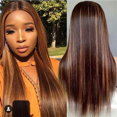 New Arrival Highlight Full Frontal Lace Wig Straight 100 Human Hair