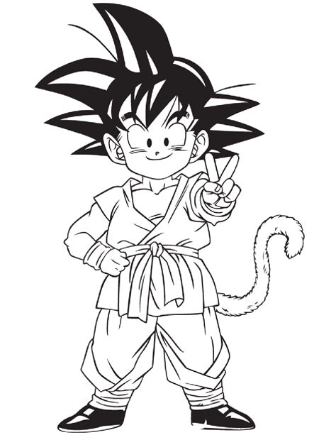 Coloring is a fun way for kids to be creative and learn how to draw and use the colors. Songoku - Dragon Ball Z Kids Coloring Pages