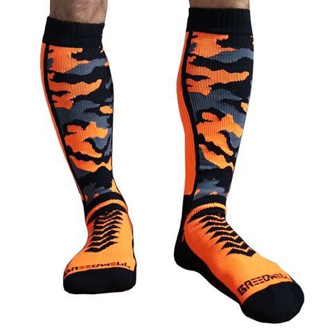 Breedwell Neo Camo Knee Socks Neon Orange Inderwear