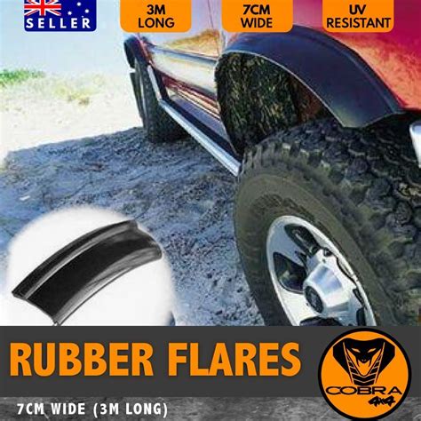Rubber Flares Fenders Flexible Wheel Arch Cover 7cm Wide X 3m 4wd 4x4