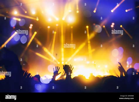 Crowd Enjoying Festival And Live Music Concerts Stock Photo Alamy