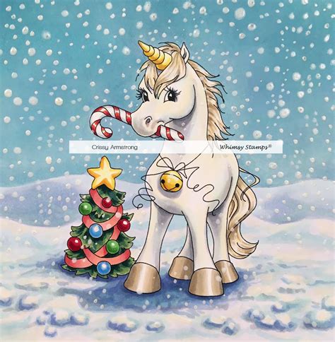 Crissys Art And Heart Christmas Unicorn