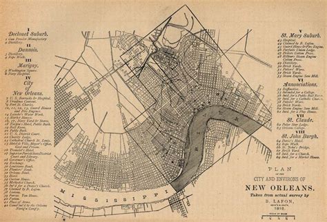 New Orleans 1816 New Orleans New Orleans History Map